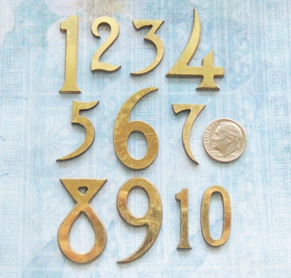Antique Brass Clock Number Parts DIY Jewelry Altered by FOUNDLINGS