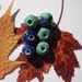 Six Cobalt and Turquoise Blue Porcelain Beading Components