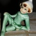 VINTAGE GLASS PIXIE FIGURINE late 1950s