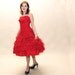 RESERVED 50s RED Dress - Full Skirt Lace Cocktail party Dress - Small