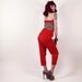 50s RED Capris - Side Zip Vintage Cropped Pants - Clam Diggers - Small
