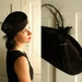 1940s Black Felt Hat / Vintage Old Hollywood Hat