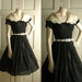 1960s Sheer Cotton Day Dress / Vintage Black Parnes Feinstein