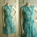SALE Floral Dress / Vintage 1960s Blue Spring Day Dress