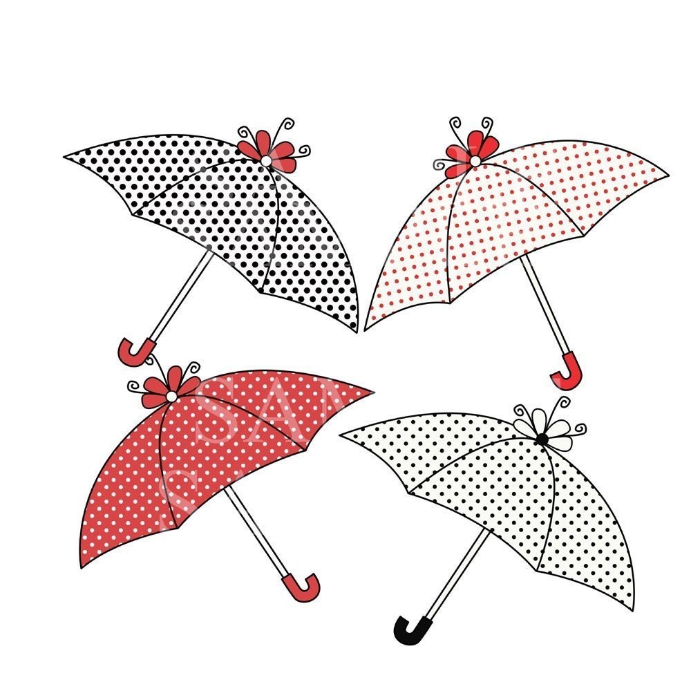Umbrella Clip Art for commercial and by TracyAnnDigitalArt on Etsy