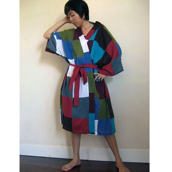 Kimono Style Soft Cotton Patchwork ..Robe