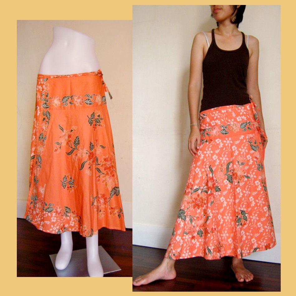 Malaysian batik wrap skirt