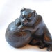 Antique Victorian Bronze Metal Miniature Bear and Ball Sculpture Figurine Late 1800's - Early 1900's Original