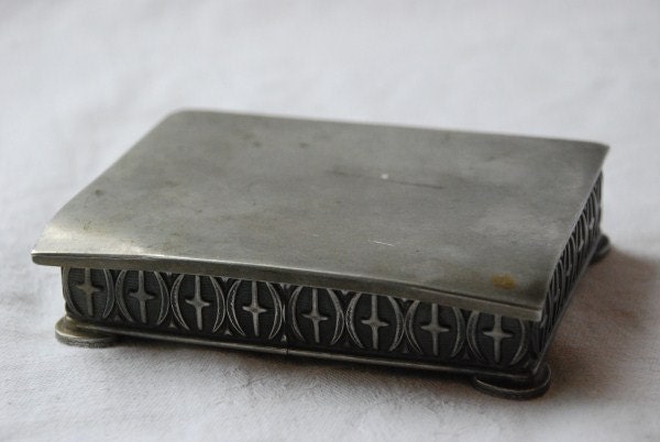 Vintage Haugrud of Norway Pewter and Cedar Wood Trinket or