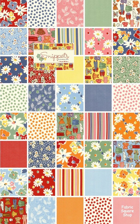 American Jane SNIPPETS Moda Fabric Charm Pack