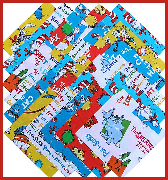 Robert Kaufman Dr Seuss 65 Fabric Quilting Squares