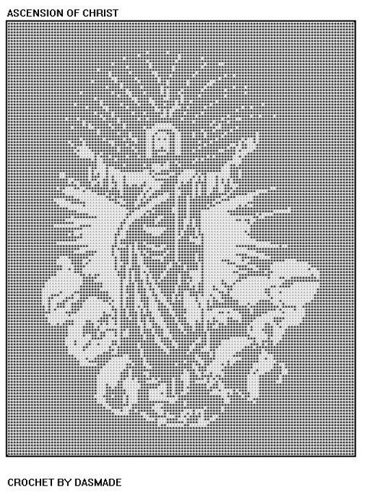 Items similar to Jesus Christ assorted filet crochet pattern set new on ...