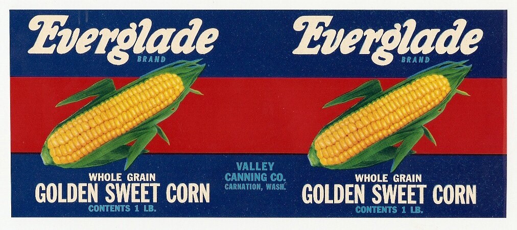 5 Old Vintage CORN LABELS