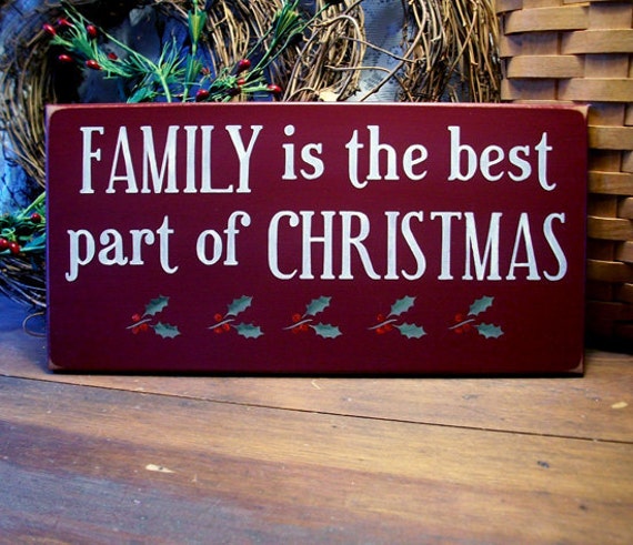 Items similar to Family is the Best Part of Christmas Wood Sign Painted ...