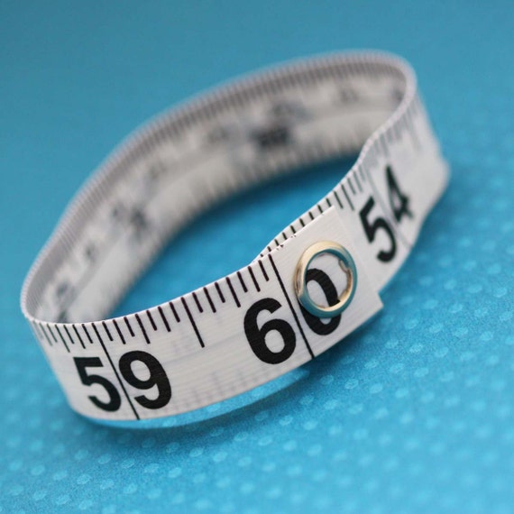 Tape Measure Bracelet in White Statement Jewelry created