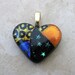 One of a Kind Heart, Dichroic Glass Heart Pendant, Artisan Jewelry - Challenger - 3153 -2