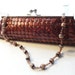 Vintage Brown Button and Beads Evening Clutch Purse