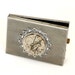 Steampunk Dark Silver Metal Compact Box with Vintage Watch and Brass Flourish by Velvet Mechanism
