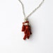 Sale- Was 46.00 and Now 26.00 Silver Wire Wrapped Red Coral Necklace with Sterling Silver Chain