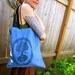 Double Sided Celtic Tree of Life Cotton Tote Bag Blue or Green