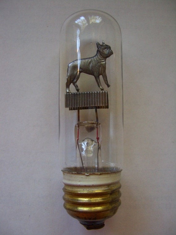 Vintage Aerolux Figural Boston Terrier Dog Glow Light Bulb