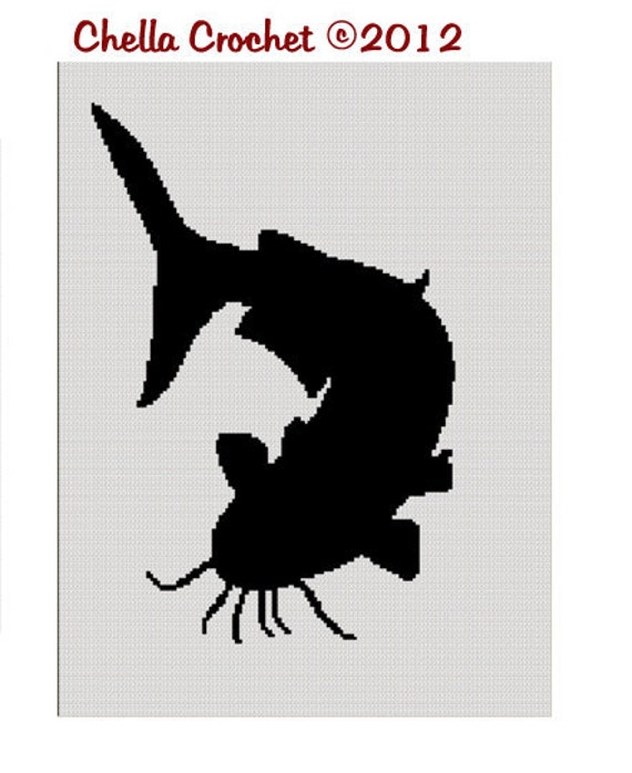 INSTANT DOWNLOAD Monster Catfish Flathead Fishing Silhouette