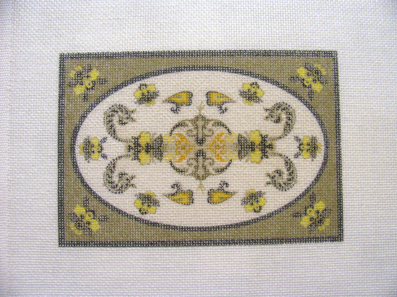 Dollhouse Miniature Art Nouveau Rug KIT Canvas Needlepoint