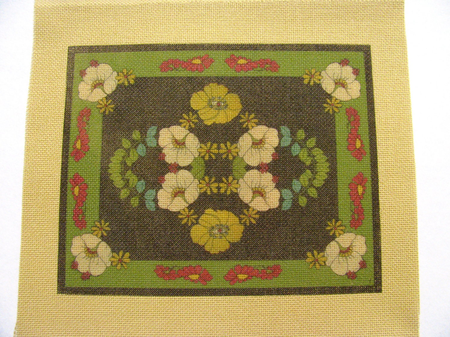 Dollhouse Miniature Art Nouveau Rug KIT Canvas Needlepoint