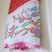 Blue Bird Tea Towel Just Betweet You & Me - Sweet - Vintage Recycled to Upcycled