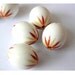 10 VINTAGE beads, lucite white oval with decoration 15mmx12mm