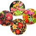 SALE-24 Wood buttons, 4 kinds, beautiful flowers colorful pictures ornaments, 30mm