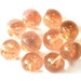 10 Vintage glass buttons, peach color, translucent 10mm