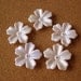 10 flowers beads, 30mm, white, 5 petals, plastic, for wedding, jewelry, crafts