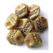 16 Buttons, antique, vintage, light brown to cream glass with gold color trim, hexagon shape 8mm
