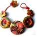 Button bracelet jewelry made of wood buttons beautiful colorful ornaments