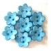 15 Vintage flowers buttons blue plastic 15mm can be use for button jewelry