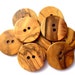 6 Wood buttons made of OLIVE TREE in Bethlehem, Holy Land 30mm