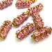 RESERVED to Kathy Fisher-15 Vintage SWAROVSKI beads pink rhinestones crystals in metal setting genuine 1100 made in Austria