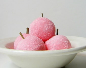 Pink Cherry Bomb Sugar Soaps, Sugar Soap Scrub, Cherry Sugar Scrub, Shaped Sugar Soaps, Vegan Soaps, by fairybubbles