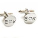Initial Monogram Hand Stamped Wedding Cufflinks personalized keepsake gift for him guys custom cuff links