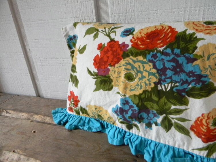 tea towel pillow cover by pillowhappy on Etsy
