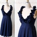 RESERVED for MEGHAN midnight navy cotton bridesmaid dress 10/21