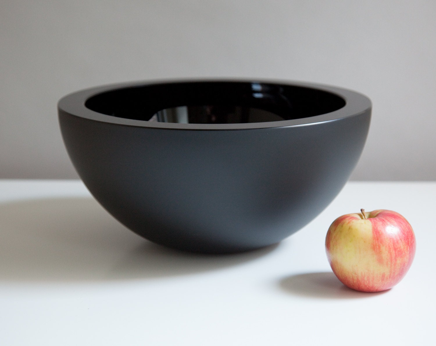 Obsidian Bowl Hand Blown Glass Bowl in Black by CorporanGlass