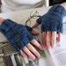 Fingerless Gloves - Blue and Gray