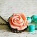 Asymmetrical Peach Swirl Rose Necklace