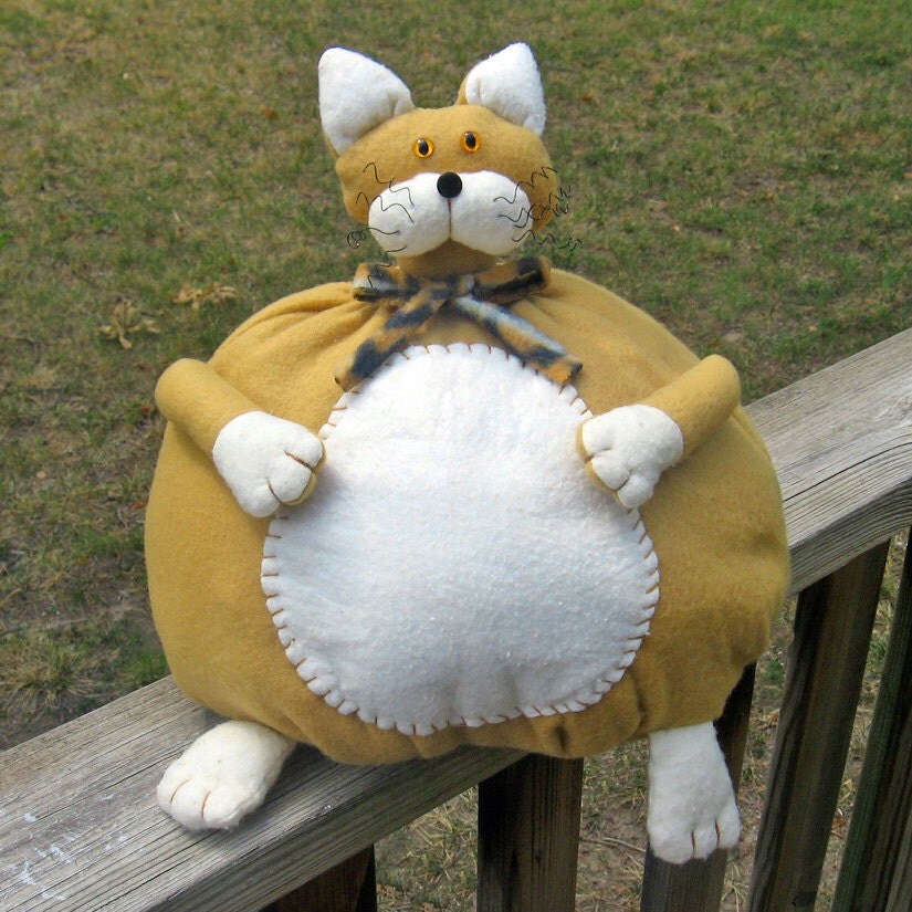 Big Fat Cat Stuffed Animal Doll by catcraftsmo on Etsy