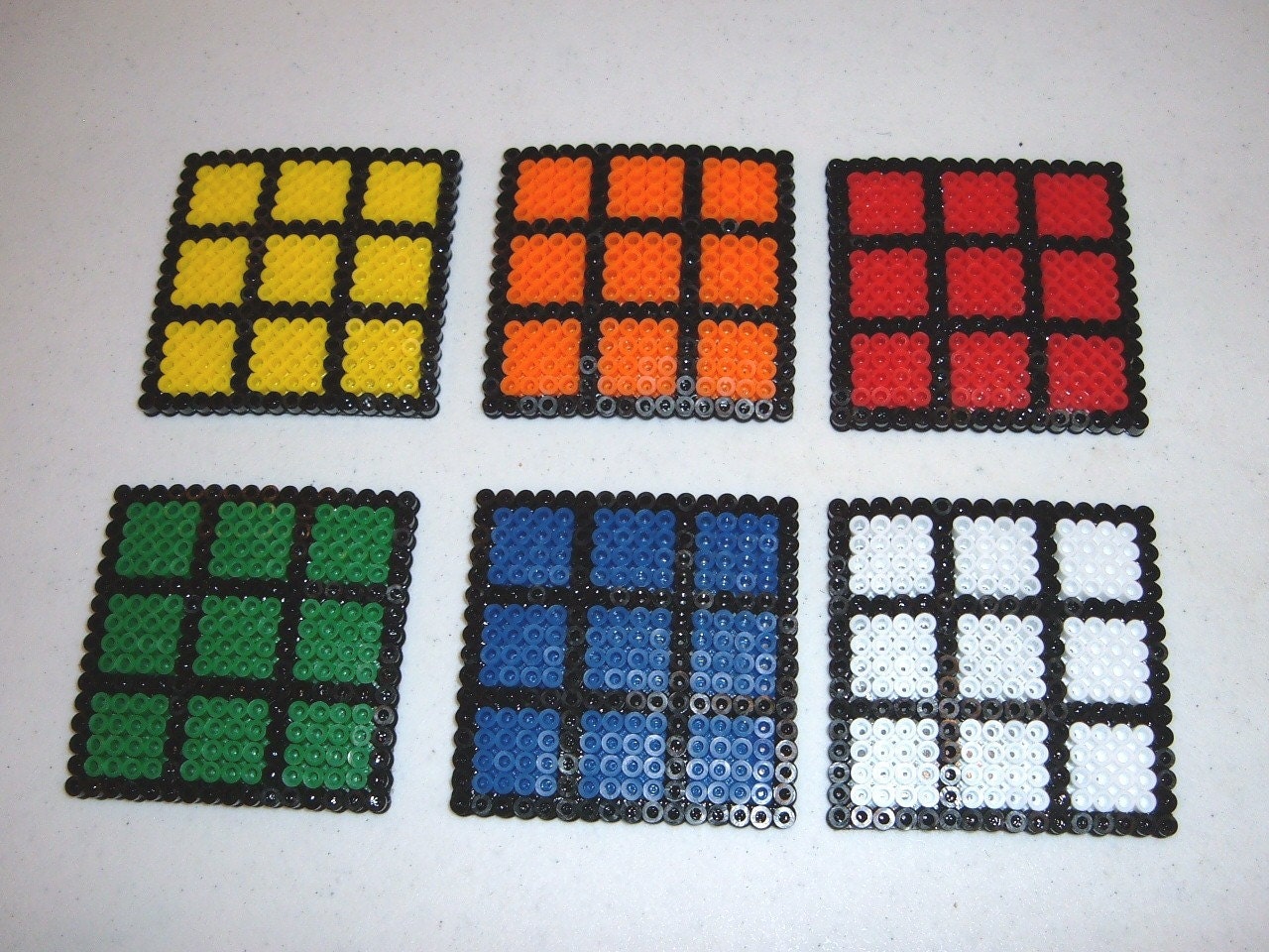 Perler Bead Coasters RUBIK'S CUBE