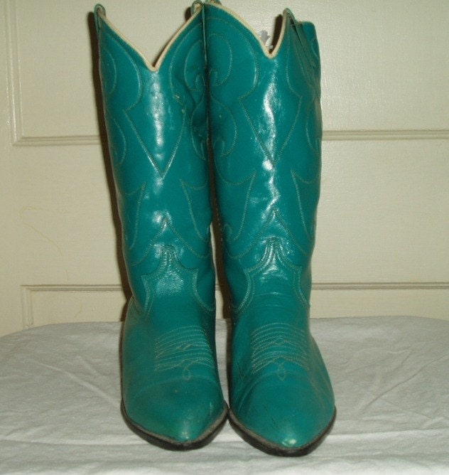 red and turquoise cowboy boots