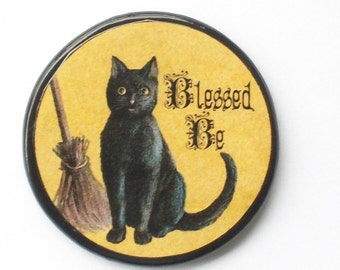 Vintage BLESSED BE Cat Talisman Amulet Witch Wicca Pagan