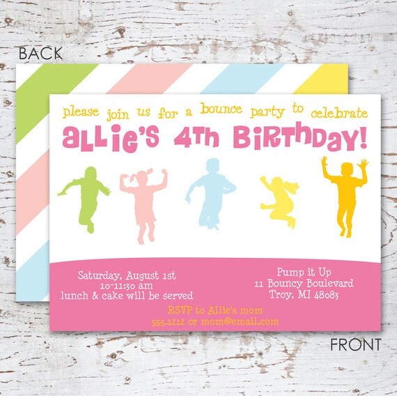 Pump It Up Birthday Party Invitation Wording 2